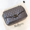 Mulberry Darley Metallic Grey Leather Shoulder  Bag