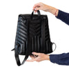 Saint Laurent LouLou Black Chevron Leather Backpack