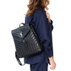 Saint Laurent LouLou Black Chevron Leather Backpack
