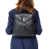 Saint Laurent LouLou Black Chevron Leather Backpack