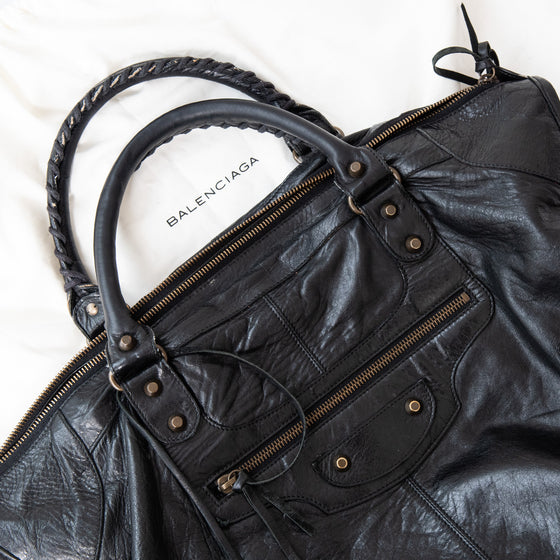 Balenciaga Black Leather Arena Classic City Bag