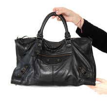  Balenciaga Black Leather Arena Classic City Bag
