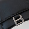 Balenciaga Hourglass Black Grained Leather Top Handle Small Leather Bag