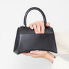 Balenciaga Hourglass Black Grained Leather Top Handle Small Leather Bag