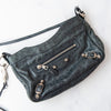 Balenciaga Dark Grey Leather Hip Crossbody Bag
