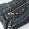 Balenciaga Dark Grey Leather Hip Crossbody Bag