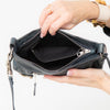 Balenciaga Dark Grey Leather Hip Crossbody Bag