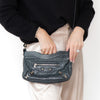 Balenciaga Dark Grey Leather Hip Crossbody Bag