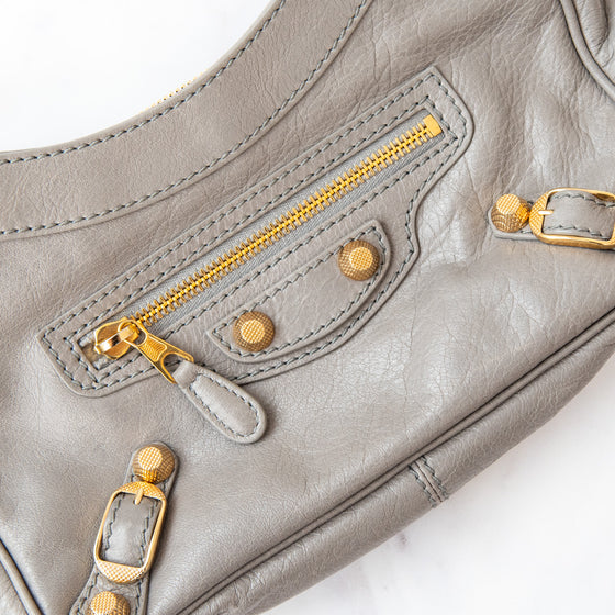 Balenciaga Grey Leather Hip Bag