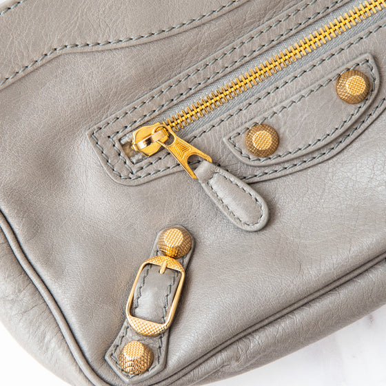 Balenciaga Grey Leather Hip Bag