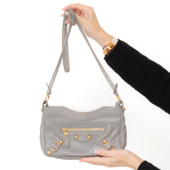 Balenciaga Grey Leather Hip Bag