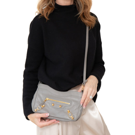 Balenciaga Grey Leather Hip Bag