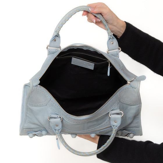 Balenciaga Pale  Blue Giant City Brogues Bag