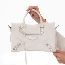  Balenciaga Small Off White Leather City Bag