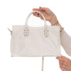 Balenciaga Small Off White Leather City Bag