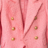 Balmain  Pink Tweed Double Breast Jacket