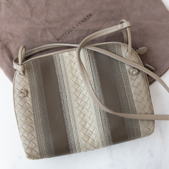 Bottega Veneta Nappa Intrecciato Striped Nodini Crossbody Bag