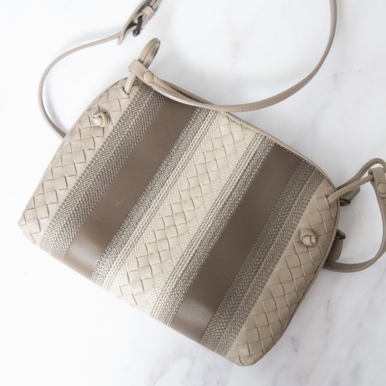 Bottega Veneta Nappa Intrecciato Striped Nodini Crossbody Bag