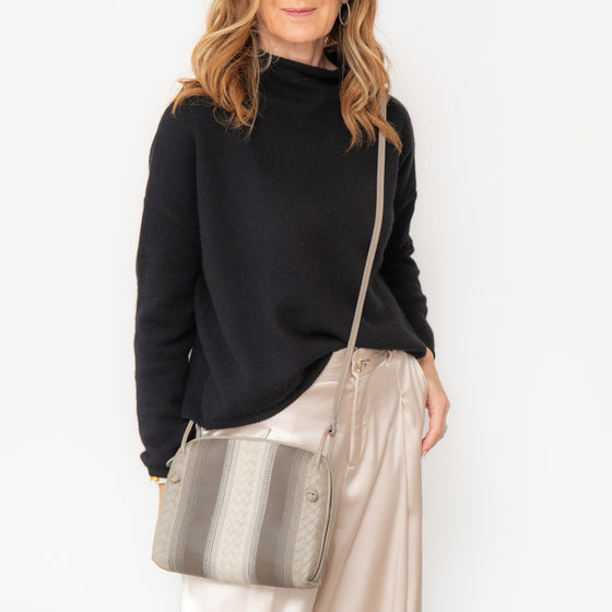 Bottega Veneta Nappa Intrecciato Striped Nodini Crossbody Bag