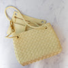 Bottega Veneta Andiamo Top Handle Light Yellow Leather Bag