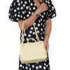 Bottega Veneta Andiamo Top Handle Light Yellow Leather Bag