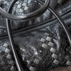 Bottega Veneta Black And Grey Python Intrecciato Leather Boston Bag