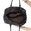 Bottega Veneta Black And Grey Python Intrecciato Leather Boston Bag
