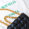 Bottega Veneta The Chain Cassette Black Leather Bag