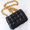 Bottega Veneta The Chain Cassette Black Leather Bag