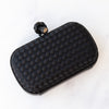 Bottega Veneta Black Intrecciato Satin Knot Clutch Bag