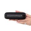 Bottega Veneta Black Intrecciato Satin Knot Clutch Bag