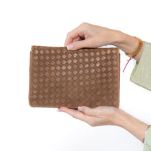  Bottega Veneta Brown Weave Leather Clutch Bag