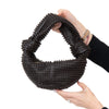 Bottega Veneta Brown Double Knot Beaded Leather Clutch Bag