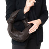 Bottega Veneta Brown Double Knot Beaded Leather Clutch Bag