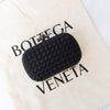 Bottega Veneta Black Satin Intrecciato Leather Knot Clutch Bag