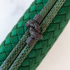 Bottega Veneta Green Intrecciato Satin Knot Clutch Bag