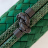 Bottega Veneta Green Intrecciato Satin Knot Clutch Bag