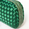 Bottega Veneta Green Intrecciato Satin Knot Clutch Bag