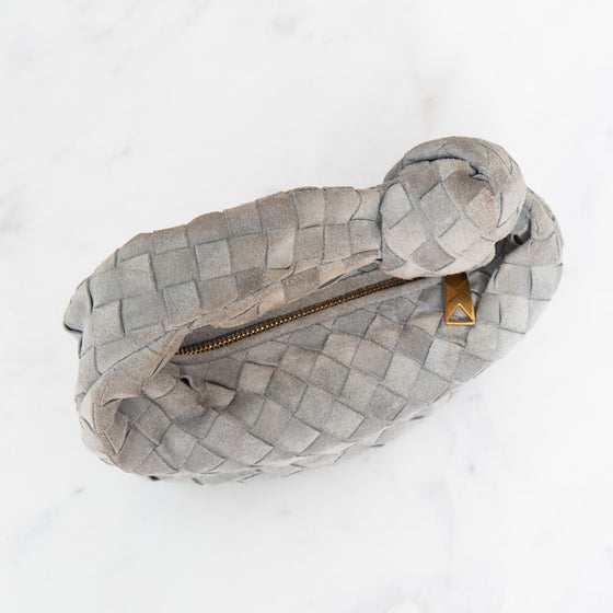 Bottega Veneta Suede Grey &nbsp;Mini Jodie & Intrecciato Bag