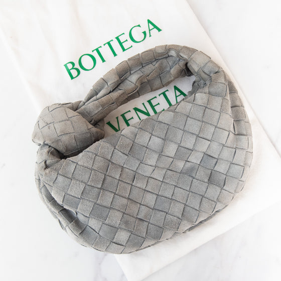 Bottega Veneta Suede Grey &nbsp;Mini Jodie & Intrecciato Bag