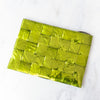 Bottega Veneta Chlorophyll And Silver Metallic Medium Flat Pouch