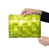 Bottega Veneta Chlorophyll And Silver Metallic Medium Flat Pouch