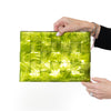 Bottega Veneta Chlorophyll And Silver Metallic Medium Flat Pouch