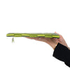 Bottega Veneta Chlorophyll And Silver Metallic Medium Flat Pouch