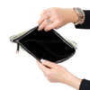 Bottega Veneta Chlorophyll And Silver Metallic Medium Flat Pouch