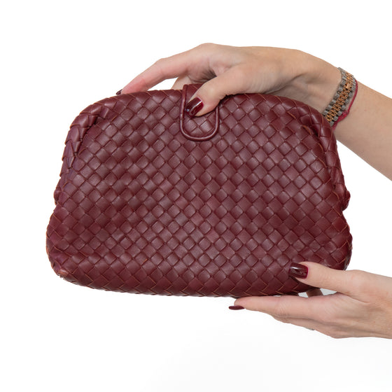 Bottega Veneta The Lauren 1980 Burgundy Intrecciato Clutch Bag