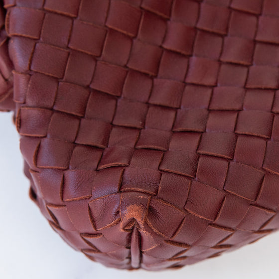 Bottega Veneta The Lauren 1980 Burgundy Intrecciato Clutch Bag