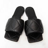 Bottega Veneta  Black Lido Leather Preowned Flat Mules