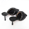 **UNUSED** Bottega Veneta Black Leather Lido Heel Sandals