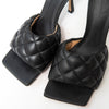 **UNUSED** Bottega Veneta Black Leather Lido Heel Sandals